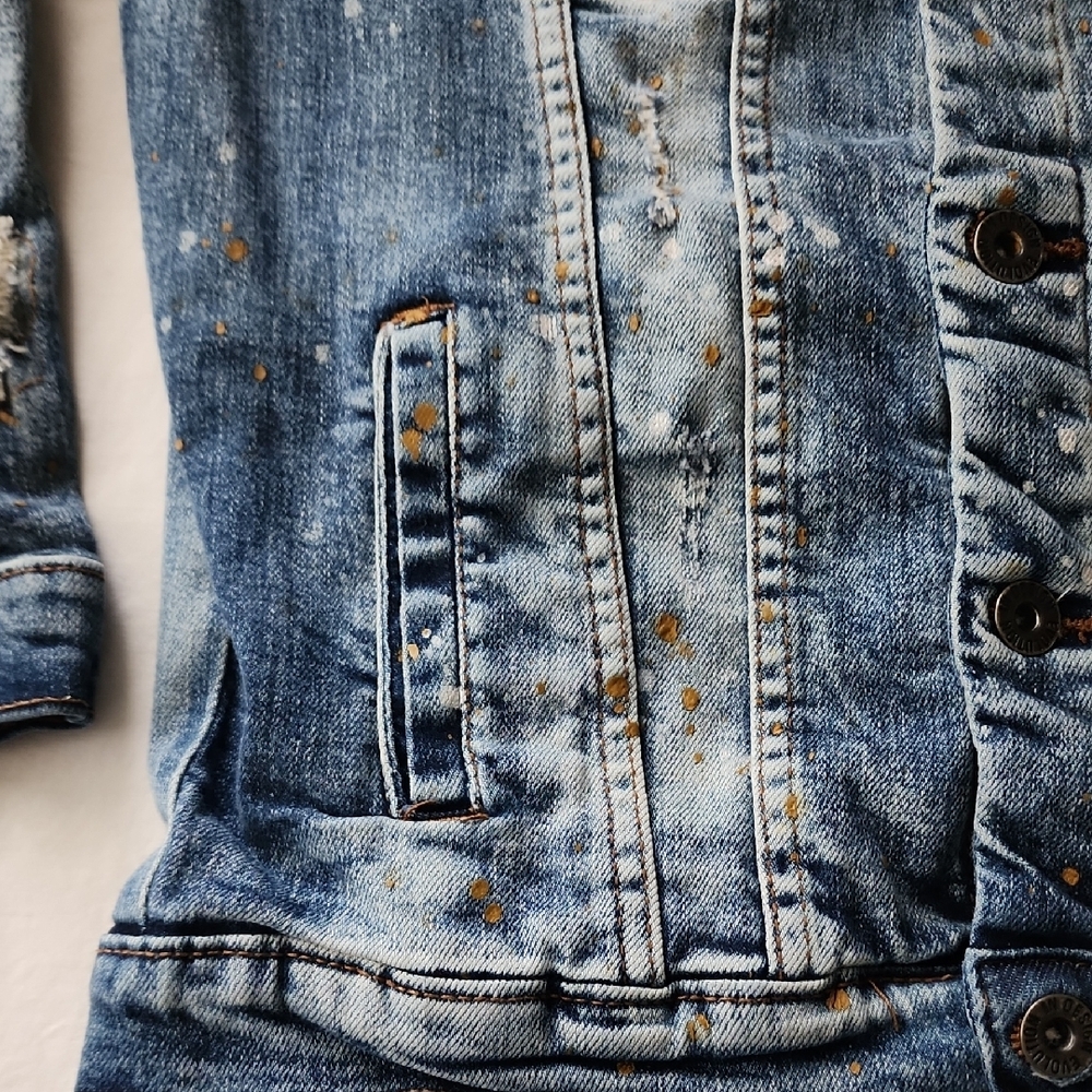 Boy's Evolution In Design Distressed Blue Denim Jacket - Picture 5 of 12